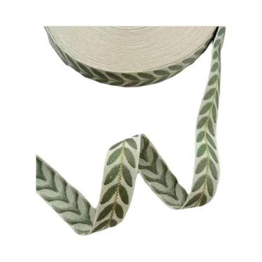 Imagem de Fita Decorativa Vintage Com Padrão Floral De Folhas, 25cm/3cm De Largu