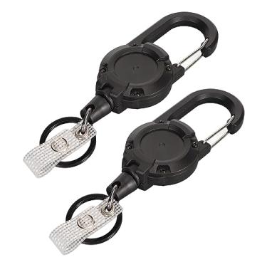 Imagem de SPYMINNPOO Chaveiro Retrátil Durável de Alta Recuperação para Cartão de Identificação de crachá 2 Unidades, Porta-chaves Prático e Elegante para Atividades Ao Ar Livre Masculinas e Femininas, Cabo