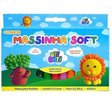 Imagem de Tutti Gutti Massinha Soft, Massa de Modelar, 12 Cores, 180g, Atóxica, Premium, +3 Anos