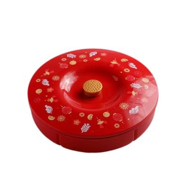 Imagem de Bothyi Bandeja redonda multifuncional dividida para servir petiscos e aperitivos no Ano Chinês e no Festival da Primavera.