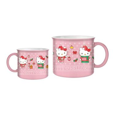 Imagem de Silver Buffalo Sanrio Hello Kitty Suéteres natalinos Caneca cerâmica camper, 590 ml