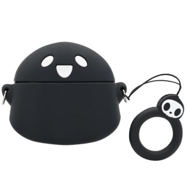 Imagem de Capa MC Fashion para AirPods 3, capa de silicone à prova de choque com cordão de caveira e anel compatível com AirPods 3 (preto)