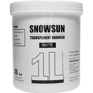 Imagem de SNOWSUN Verniz fosco para pintura acrílica, verniz de artista acrílico profissional de 1L, acabamento fosco, não amarelado, não tóxico, adequado para artistas, pintores de hobby e crianças