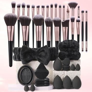 Imagem de Pincéis de maquiagem, kit de maquiagem multifuncional com 45 pincéis de maquiagem, conjunto de pincéis de maquiagem (conjunto de 45 peças)