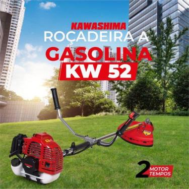 Imagem de Cortador de Grama Roçadeira 52cc 2t profissional a gasolina kawashima 
