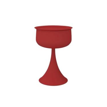 Imagem de Mesa de centro moderna, mesa lateral de sofá, mesa redonda de metal doméstica, mesa pequena para quarto, sala de estar, café e sala de estudo simples (vermelha)