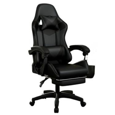 Imagem de Cadeira Gamer Preta Ergonômica Reclinável Confortável Com Rodinha