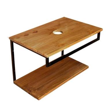 Imagem de Bancada Suspensa Para Banheiro Lavabo Estrutura de Ferro Sem Cuba Com Suporte Toalheiro