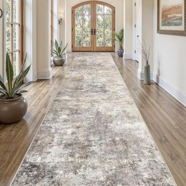 Imagem de UERMEI Tapete de corredor lavável 3x16 para corredor: Tapete de área abstrato moderno neutro macio - Tapete interno antiderrapante de pilha baixa para cozinha, entrada, cozinha, quarto, lavanderia