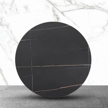 Imagem de Prato de servir redondo giratório, toca-discos de cozinha de mármore antiderrapante de 12 mm de espessura com base silenciosa, bandeja de servir giratória grande, para toca-discos de mesa de jantar