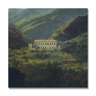 Imagem de NHLDZYH J.C. Dahl Reprodução de arte famosa, arte em tela de paisagem romântica nórdica, decoração de parede elegante para sala de estar e escritório. (palácio). 40 x 40 cm-15,7 x 15,7 pol. Somente