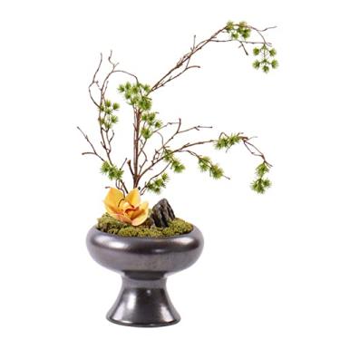 Imagem de Plantas falsas, plantas artificiais, bonsai com vaso de cerâmica, bonsai em vaso, plantas artificiais para casa, escritório, mesa, centro de mesa, decoração de casa
