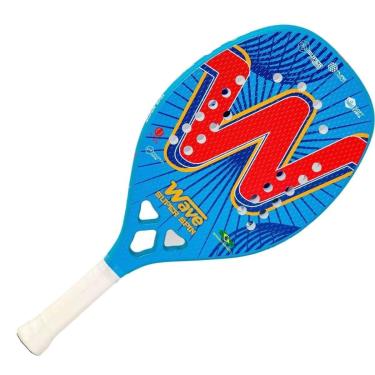 Imagem de Raquete de Beach Tennis Wave Super Spin Vermelho e Azul Carbono-Unissex