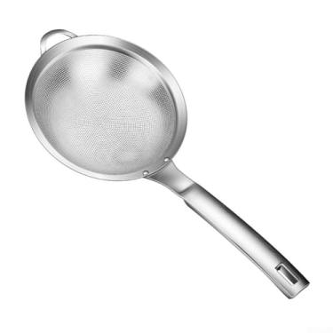 Imagem de Colher de filtro de malha de aço inoxidável para sucos de leite de soja, leite de nozes, grande design de filtro aberto, fácil de encaixar em recipientes, enxaguar frutas, peneirar farinha, coar molho