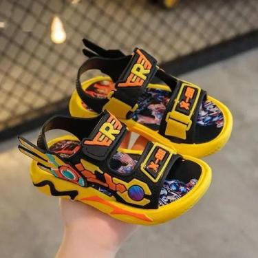 Imagem de Sandálias Pretas De Verão Para Meninos Disney Calçados Casuais Para Be