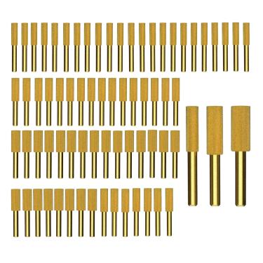 Imagem de TPOGSML Afiador de motosserra de diamante 72 peças, haste de 1/20.3 cm, 5/81.3 cm, 3/40.6 cm, 7/81.3 cm kit de afiação de motosserra para motosserra para motosserra pedra joias de madeira