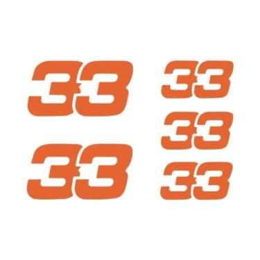 Imagem de Conjunto De Adesivos De Estilo Automotivo Max Verstappen 33, 5 Peças, 