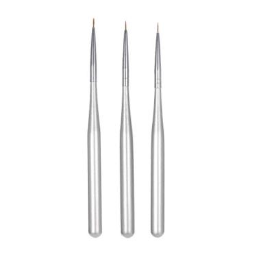 Imagem de Dioche Conjunto Profissional de Pincéis Acrílicos para Arte Em Unhas, 3 Peças, Pincéis para Pintura de Unhas, para Construtor de Gel, Desenho de Linha, Arte, Design Feminino, Moda,