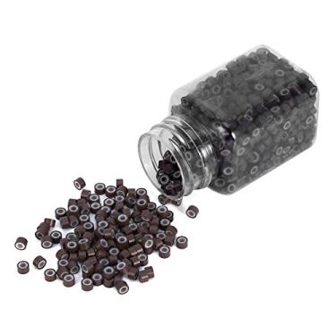 Imagem de Generic Anéis de Extensão de Cabelo Com Forro de Silicone, 1000 Peças, Ferramentas de para Cabelo Humano, 5 Cores, Prático para Uso Em Salão de Beleza (Castanho Médio)