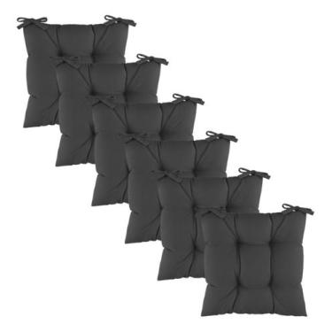 Imagem de Kit 6 Assentos Almofada 4 Furos Futton Cadeira Poltrona Sofa Pallet Fi
