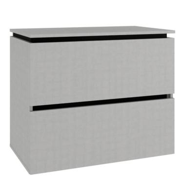 Imagem de Conjunto Banheiro Gabinete 80cm 03 Gavetas Cuba 45x37 E Espelho Urban B06 Argento Preto - Lyam Decor