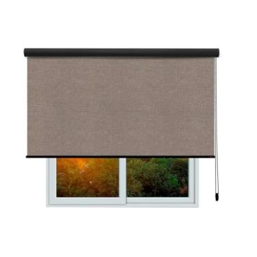 Imagem de Cortina Persiana de Rolo, rolon, rolle, blackout, blecaute, black out (Tóquio 05 - Acabamento Preto, 2,40 (lar) x 1,50 (alt) - COM BANDÔ)