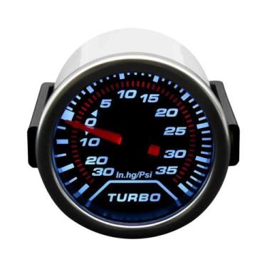 Imagem de Manômetro De Pressão Turbo LED Branco 2,52MM 3 BAR 30-35PSI Com Lente 