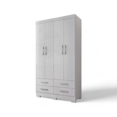 Imagem de Roupeiro Viena 04 Portas E 04 Gavetas Branco