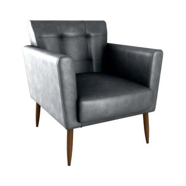 Imagem de Poltrona Descanço Confortável Cancun Matrix Sintetico Rustico Preto