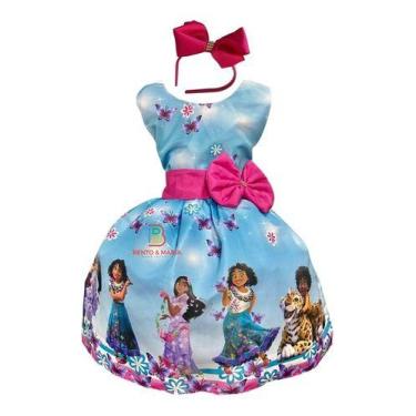 Imagem de Vestido Temático Infantil Encanto Mirabel Madrigal Luxo Rosa - PEQUENO