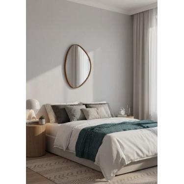 Imagem de Espelho Orgânico Nassau 75 x 50 cm Mel - Henlu Home Decor, Mel