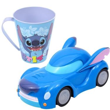 Imagem de Kit Especial Carrinho Kart Lilo Stitch 13cm de Fricção + Caneca - EBN 