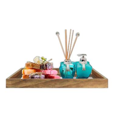 Imagem de Bandeja Espelhada Banheiro Lavabo Luxo 30X45Cm Perfume 24H