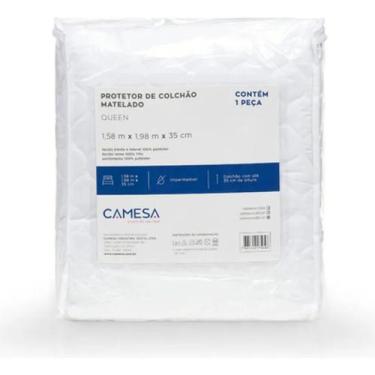 Imagem de Protetor de Colchão Branco Matelado Com Elastico Impermeável Em Poliés