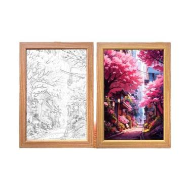 Imagem de Luminária Noturna LED Monte Fuji Com Moldura De Imagem, Luz De Parede 