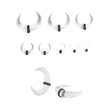 Imagem de Kit De Piercing Com 8 Peças De Expansores De Orelha Em Acrílico Espira