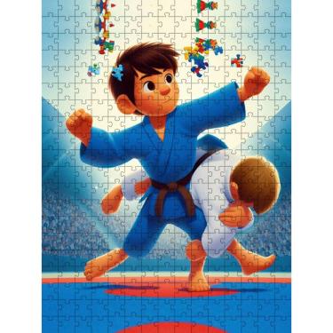Imagem de Quebra-Cabeça Infantil Judô Esportes 300 Peças Em Mdf