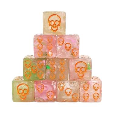 Imagem de Conjunto De Dados De Acrílico Transparente Com Design De Caveira E Efe