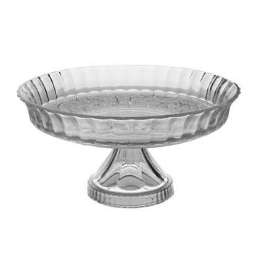 Imagem de Prato Bolo Centro Mesa Com Pé Royal Casual Vidro Decorar - Class Home