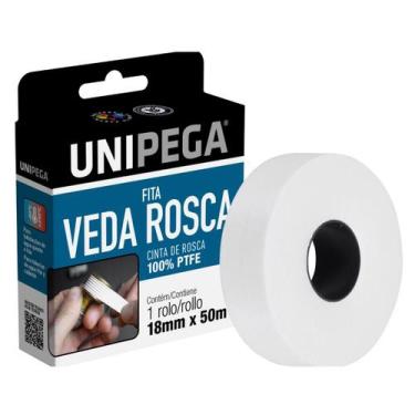 Imagem de Fita Veda Rosca 18mm x 50m UniPega Vedação Hidráulica