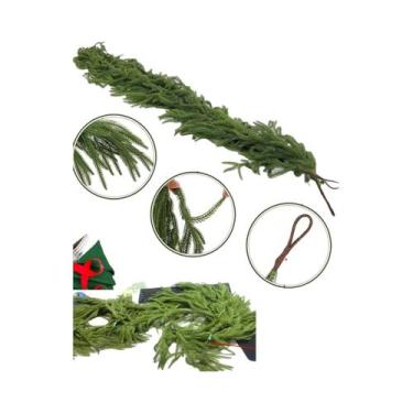 Imagem de Guirlanda De Natal Artificial Verde De Pinheiro Norfolk Para Decoração