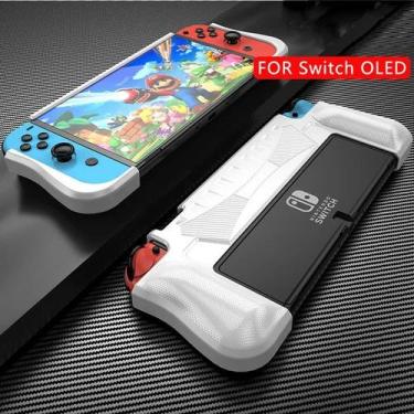 Imagem de Capa Tpu Grip Switch Oled Shell Dockabel Case Ergonômico, White