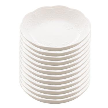 Imagem de Jogo 12 Prato Fundo Branco De Porcelana New Bone Butterfly Flower Flores 21cm Lyor