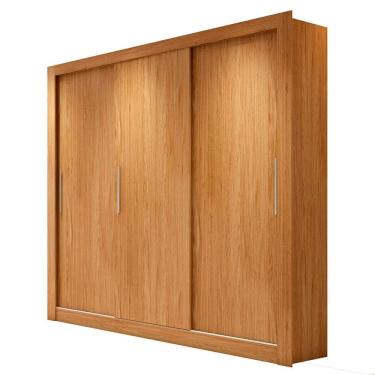 Imagem de Guarda Roupa Casal Grande 3 Portas 4 Gavetas Marrom Glass