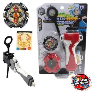 Imagem de Beyblade Tornado Burst Lançador e Grip Zeutron Xcalius Luinor Gaianon 