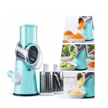 Imagem de Cortador Ralador Legumes Verduras Processador Moedor Frios Queijos 3 Laminas Fatiador Picador Manual Multifuncional