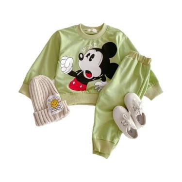 Imagem de Conjunto De Moletom Infantil Disney Mickey Com Capuz E Calça De Manga 