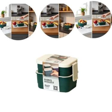 Imagem de Marmitinha Marmita Prática Com Divisória 12X8X9Cm Cor Verde - Paramoun