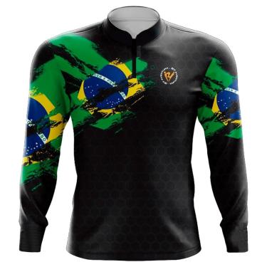 Imagem de Camiseta By Aventura Manga Longa Fator Proteção Solar UV30+ Brasil Amarela