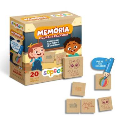 Imagem de Jogo da Memória Infantil Memória Figuras e Palavras Sopecca - ES19